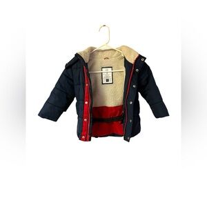 Gap ColdControl Max Navy Sherpa Hooded Puffer Parka 3T EUC